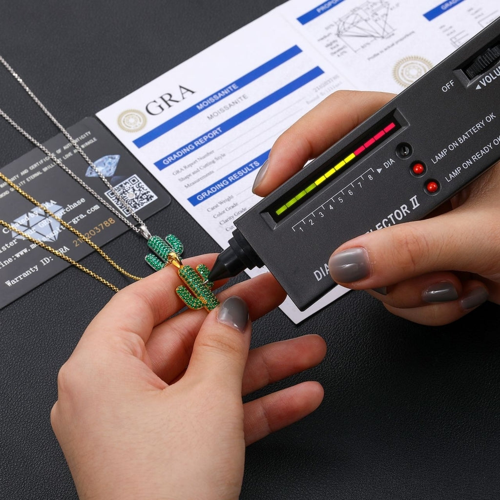 Saguaro Cactus Moissanite Pendant Necklace