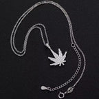 Pavé Leaf Moissanite Pendant